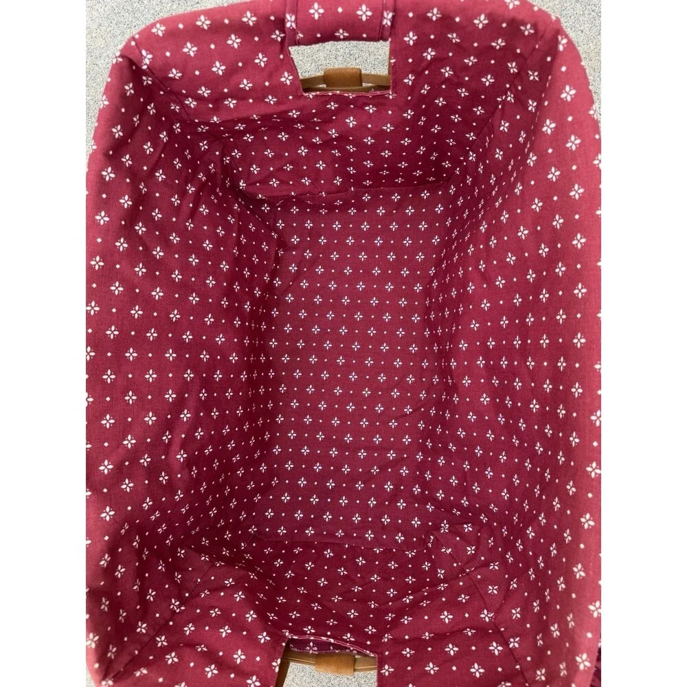 Longaberger 1996 Traditional Red Fabric Plastic Insert Laundry Basket VTG Large